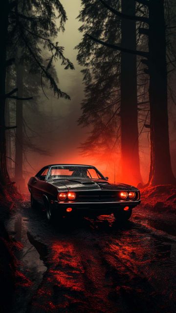 Classic Dodge Challenger iPhone Wallpaper 4K