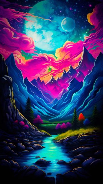 Colorful Mountains Scenery iPhone Wallpaper 4K