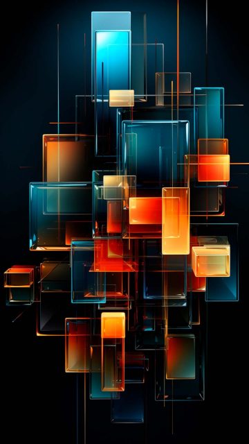 Crystal Rectangle Blocks iPhone Wallpaper 4K