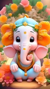 Cute Ganesha iPhone Wallpaper 4K