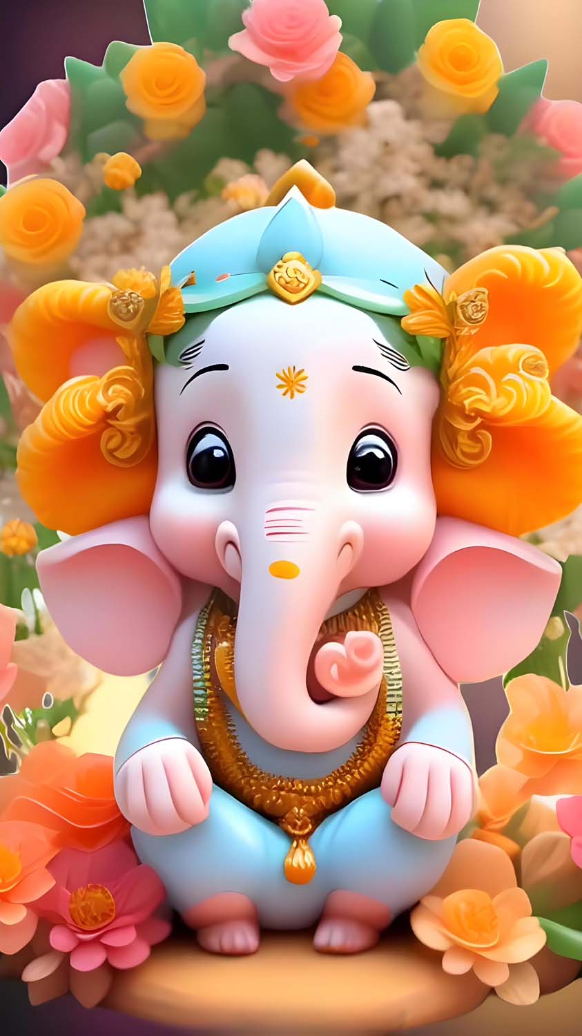 Cute Ganesha iPhone Wallpaper 4K - iPhone Wallpapers