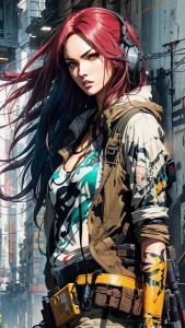 Cyberpunk Girl Art iPhone Wallpaper 4K