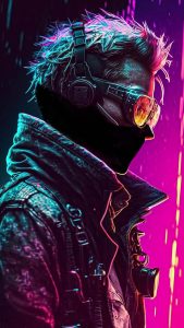 Cyberpunk Mask Men iPhone Wallpaper 4K