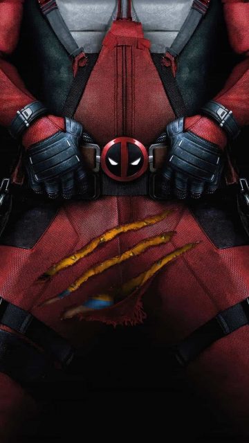 Deadpool Buckling up for Chaos iPhone Wallpaper 4K