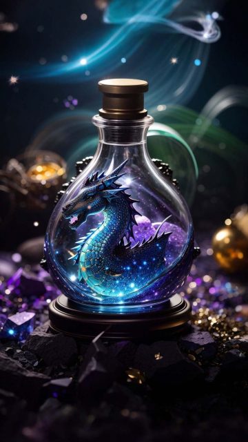 Dragon in Jar iPhone Wallpaper 4K