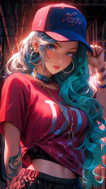 Fashion Anime Girl iPhone Wallpaper 4K