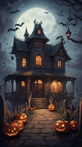 Halloween House iPhone Wallpaper 4K