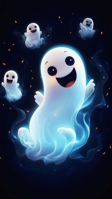 Happy Ghost iPhone Wallpaper 4K
