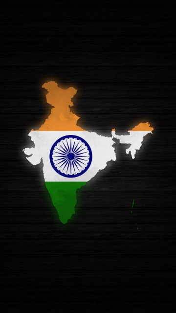 Indian Flag Map iPhone Wallpaper 4K
