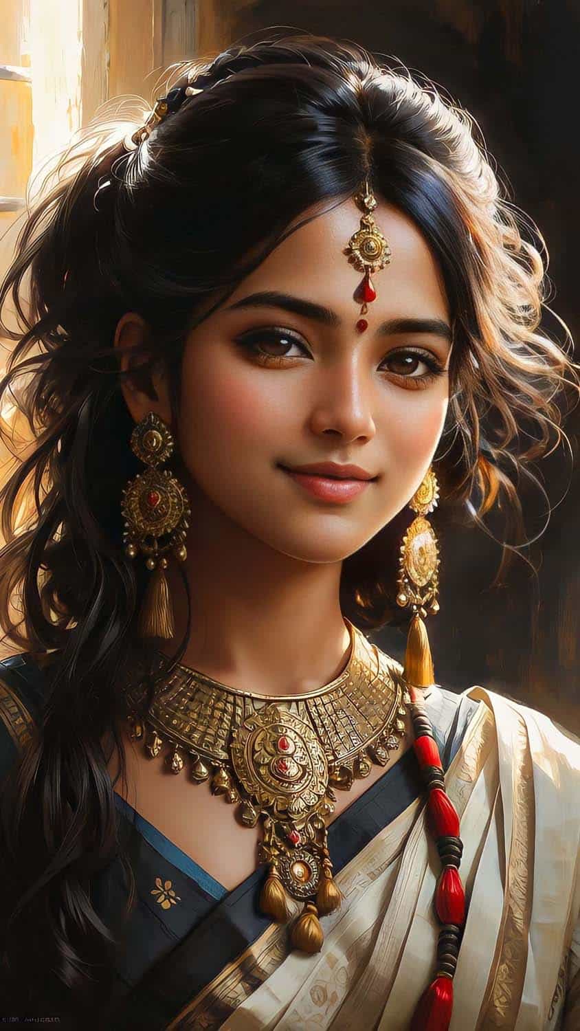 Indian Girl Jwellery iPhone Wallpaper 4K