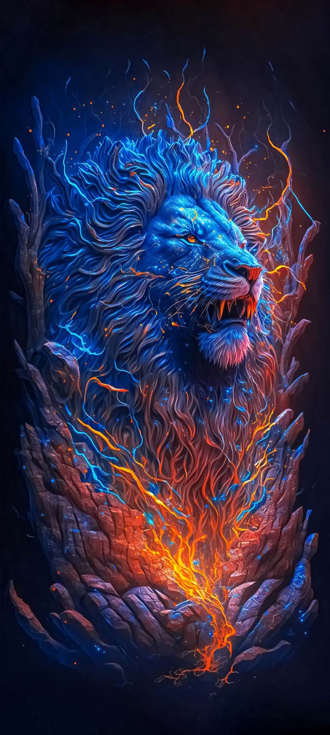 Lion Art iPhone Wallpaper 4K