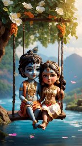 Little Radha Krishna iPhone Wallpaper 4K