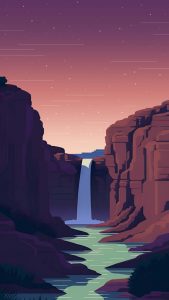 Minimal Waterfall iPhone Wallpaper 4K