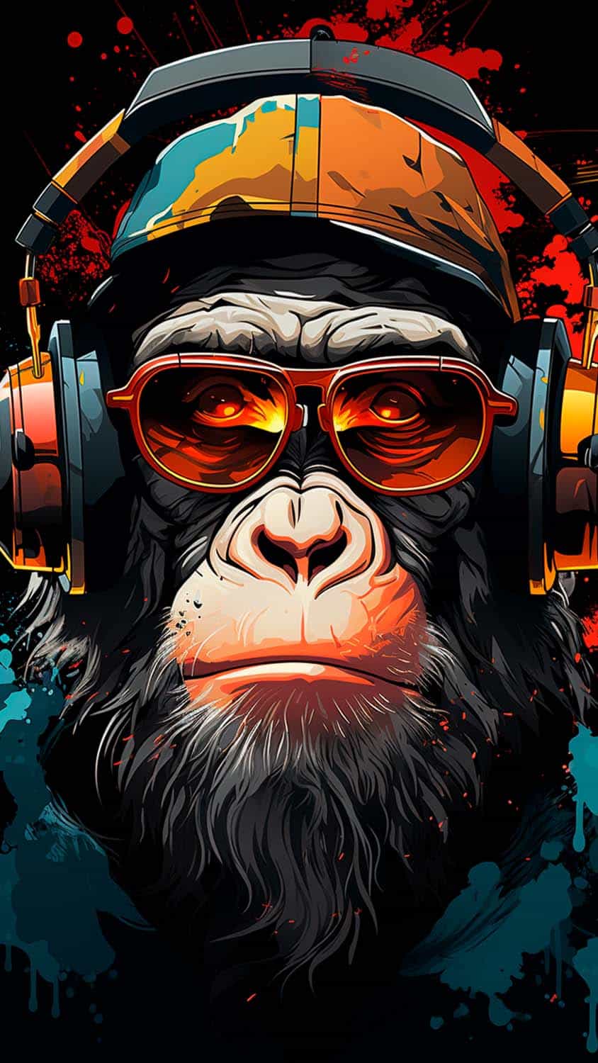 Monkey Music iPhone Wallpaper 4K