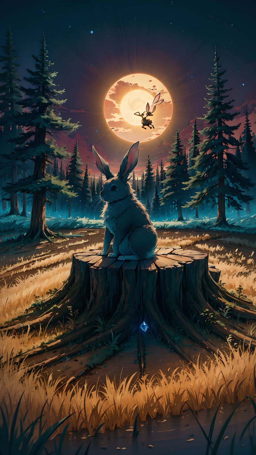 Moon Rabbit iPhone Wallpaper 4K