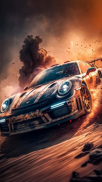 Porsche Rally Car iPhone Wallpaper 4K