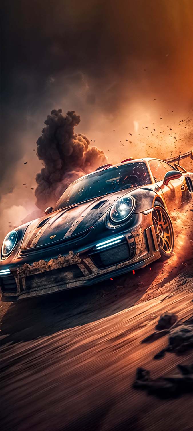 Porsche Rally Car iPhone Wallpaper 4K
