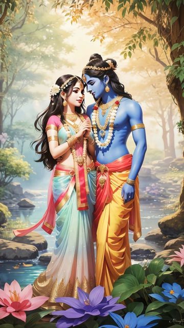 Radha Krishna iPhone Wallpaper 4K