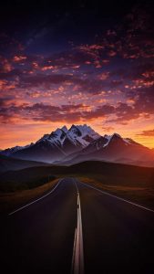 Road to Snowtops iPhone Wallpaper 4K