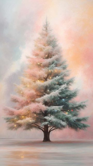 Snow Christmas Tree iPhone Wallpaper 4K