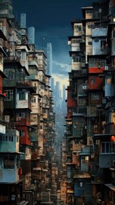 Urban Rural Dichotomy iPhone Wallpaper 4K