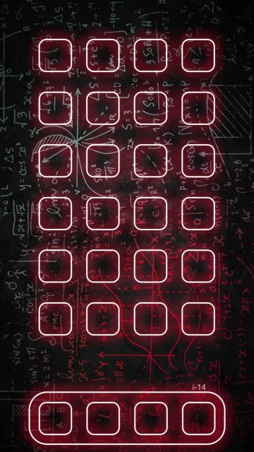 iPhone 15 Pro Maths Neon App Icons App Dock Wallpaper