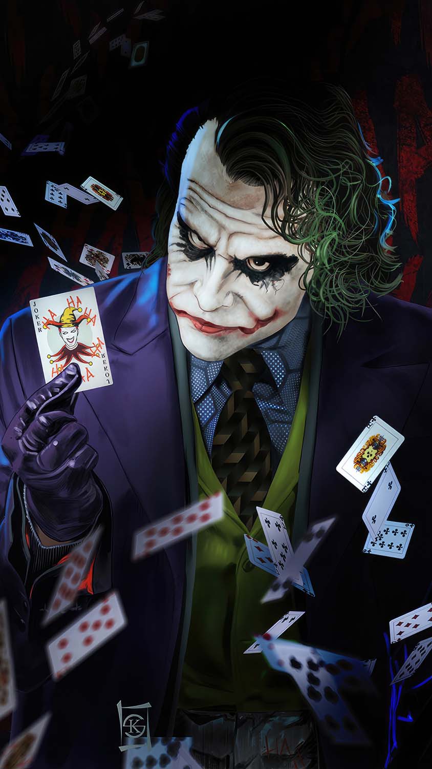 joker Playing with Cards iPhone Wallpaper 4K