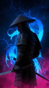 All Black Samurai iPhone Wallpaper 4K