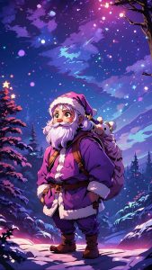 Anime Christmas Santa iPhone Wallpaper 4K