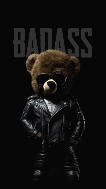 Badass Teddy iPhone Wallpaper 4K