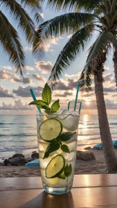 Beach Mocktail iPhone Wallpaper 4K