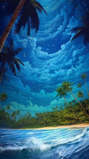 Blue Water Beach iPhone Wallpaper 4K