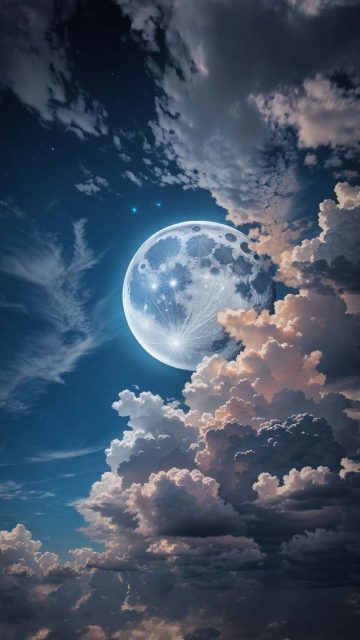 Cloudy Moon iPhone Wallpaper 4K