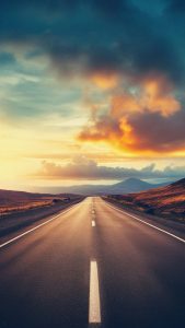 Cloudy Road iPhone Wallpaper 4K