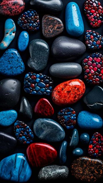 Colorful Pebble Stones iPhone Wallpaper 4K