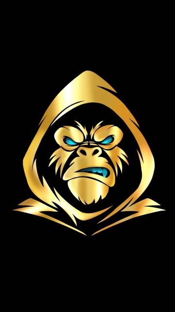 Cool gorilla minimal iPhone Wallpaper 4K