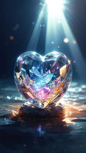 Diamond Heart iPhone Wallpaper 4K