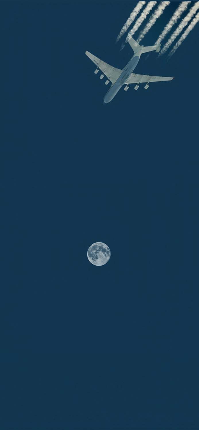 Flight to Moon iPhone Wallpaper 4K