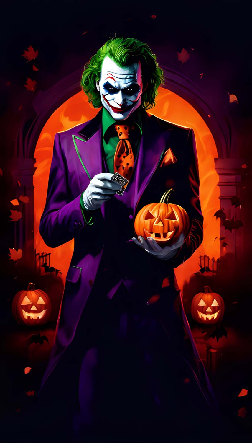 Joker Halloween Pumpkins iPhone Wallpaper 4K