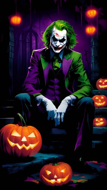 Joker Halloween iPhone Wallpaper 4K