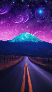 Magical Sky Mountain Road iPhone Wallpaper 4K