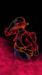 One Piece Monkey d luffy Neon iPhone Wallpaper 4K