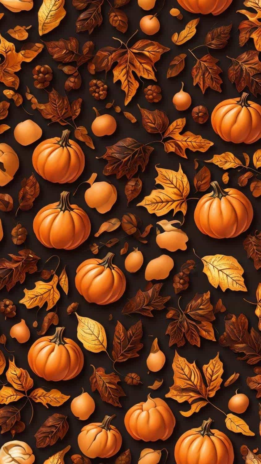 Pumpkin Patterns iPhone Wallpaper 4K