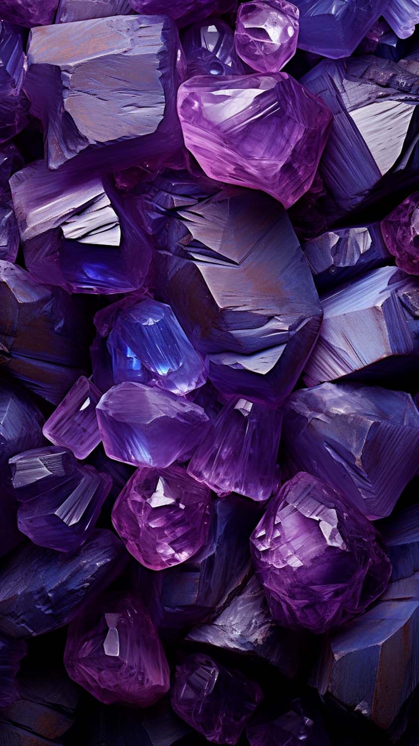Purple Crystals iPhone Wallpaper 4K