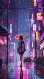 Rainy Night iPhone Wallpaper 4K