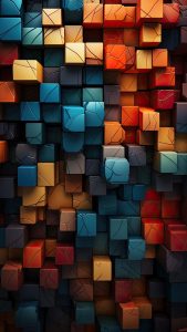 Rectangle 3D Blocks iPhone Wallpaper 4K