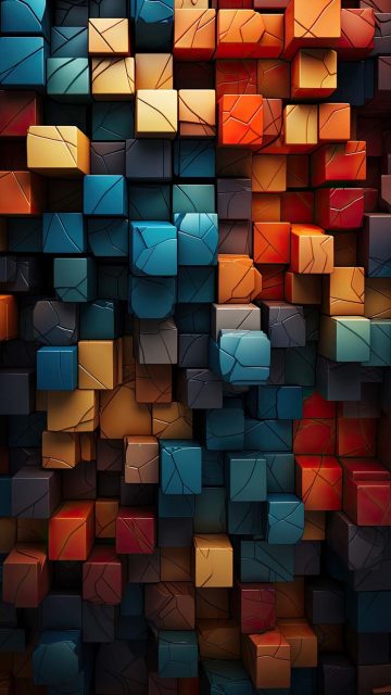 Rectangle 3D Blocks iPhone Wallpaper 4K