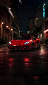 Red Lambo iPhone Wallpaper 4K