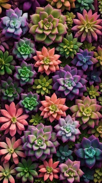 Succulent Flowers iPhone Wallpaper 4K