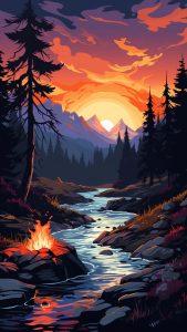 Sunrise River iPhone Wallpaper 4K